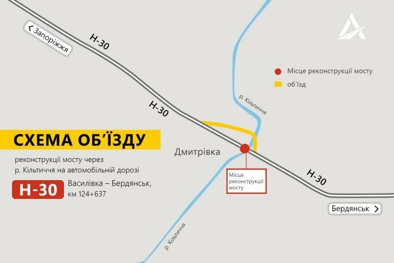 На трассе Васильевка-Бердянск организован объезд из-за реконструкции моста (СХЕМА), фото-1