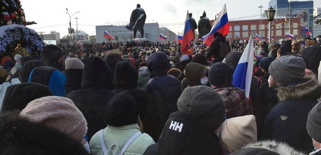 Акция за Навального в Новосибирске